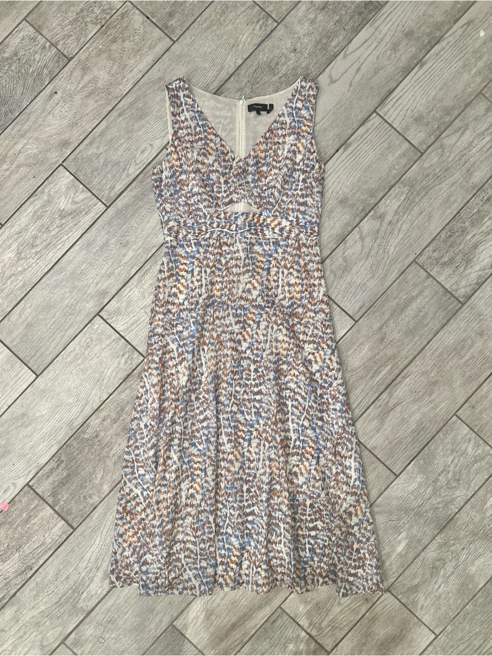 Theory Cutout Waist Midi Dress, Women’s Size 6